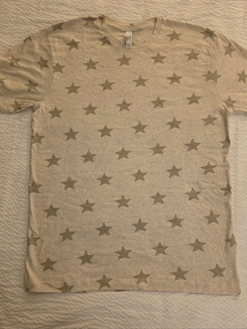 Men's Code Five Star-Print Crew Neck T-Shirt - Beige